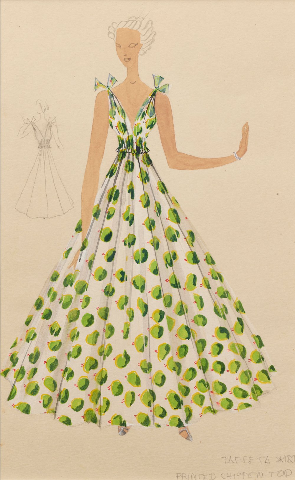 Fashion Drawing: Two-Piece, Floor-Length Dress