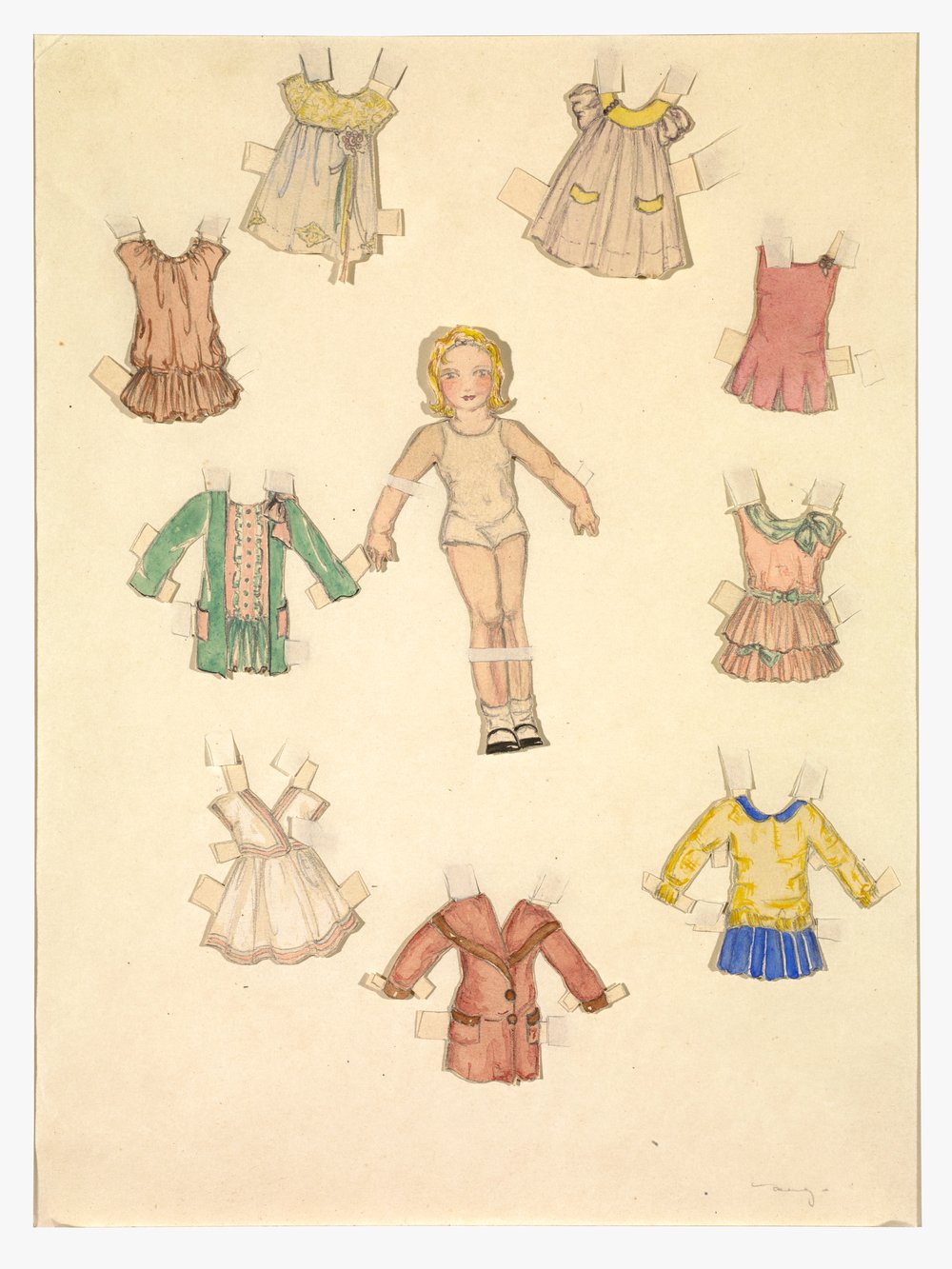 Paper Doll Set: Young Girl with Nine Outfits