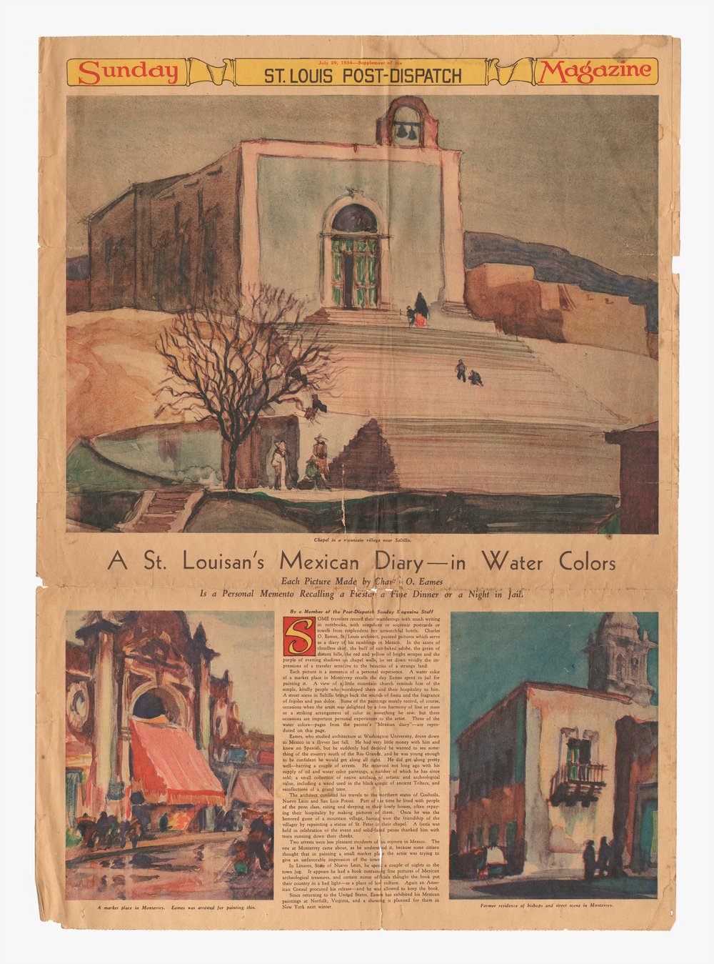 “A St. Louisan’s Mexican Diary—in Water Colors”, St. Louis Post-Dispatch, July 29, 1934